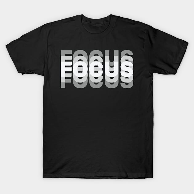 Reflective Focus Mindfulness Monochrome Typography T-Shirt by Graphic Duster